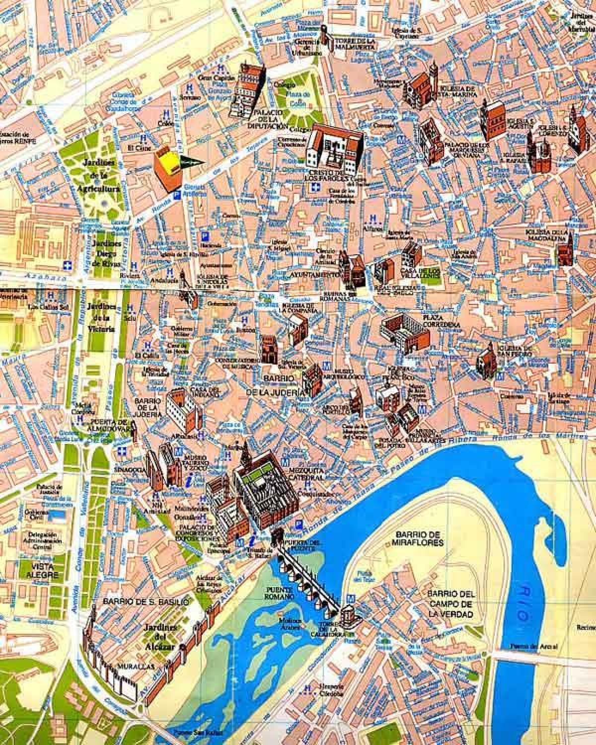 mapa Sevillako walking tour