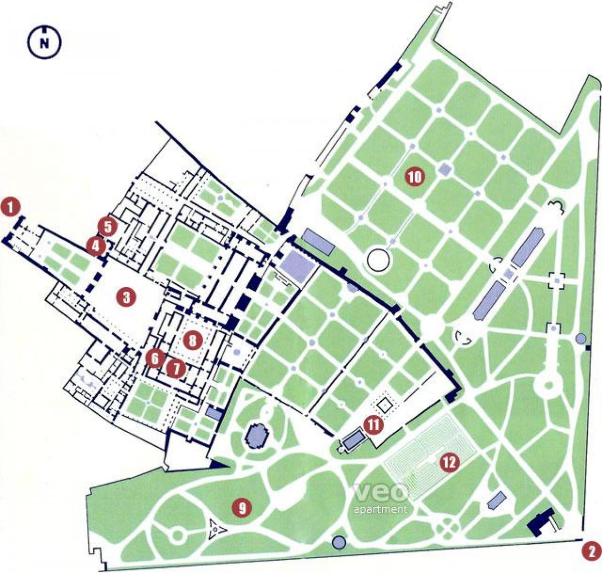alcazar Sevillako mapa