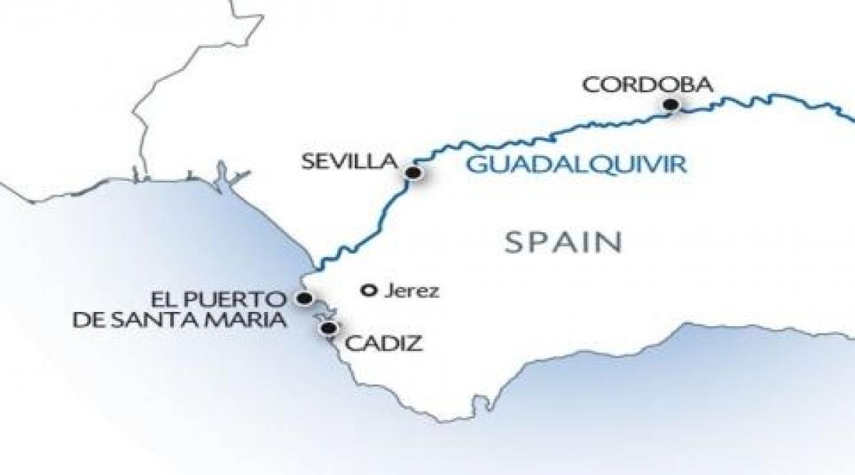 guadalquivir ibaiaren mapa