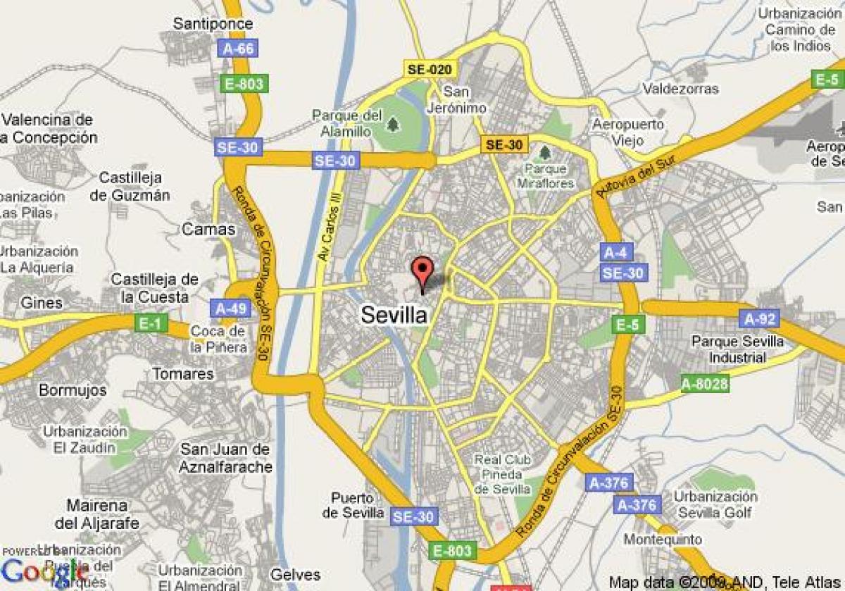 barrio de santa cruz Sevillako mapa