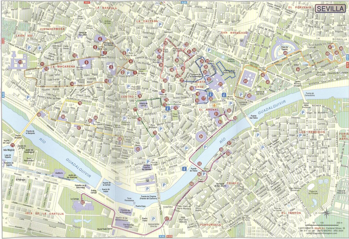 kale-mapa Sevilla, espainia