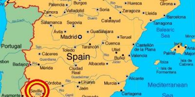 Espainiako mapa erakutsiz Sevilla
