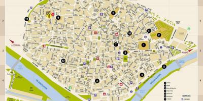 Mapa doan kale-mapa Sevilla, espainia
