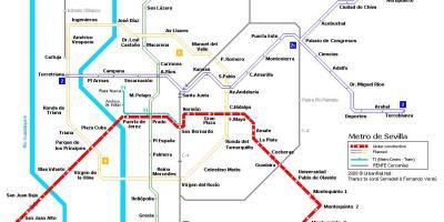 Mapa Sevillako metro