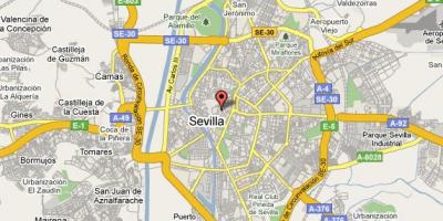 Barrio de santa cruz Sevillako mapa