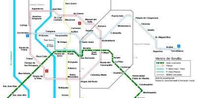 Mapa Sevilla tren geltokia