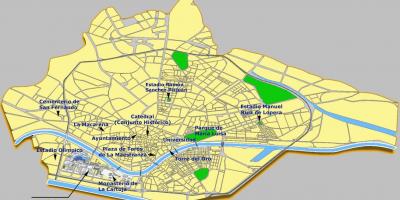Sevilla espainiako erakargarri mapa