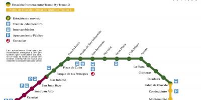 Mapa Sevillako metroa